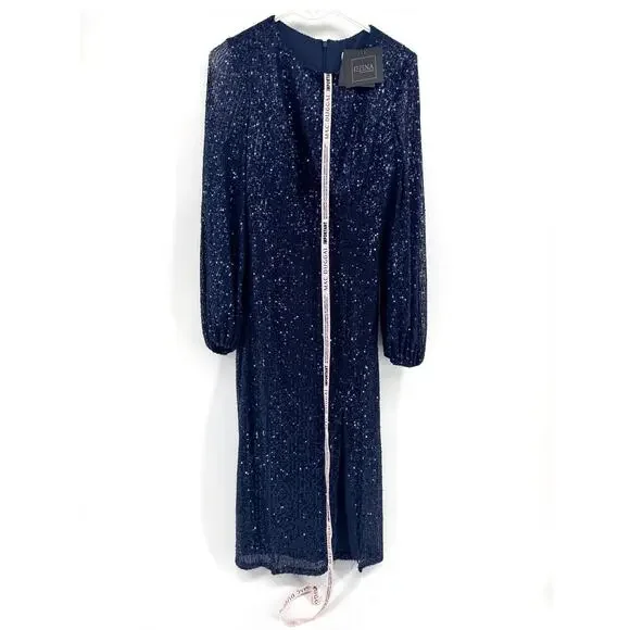 Mac Duggal 42018 Slit Skirt Sequin Dress Womens Sz 8 NWT Glitter Cocktail MOB - Picture 2 of 9